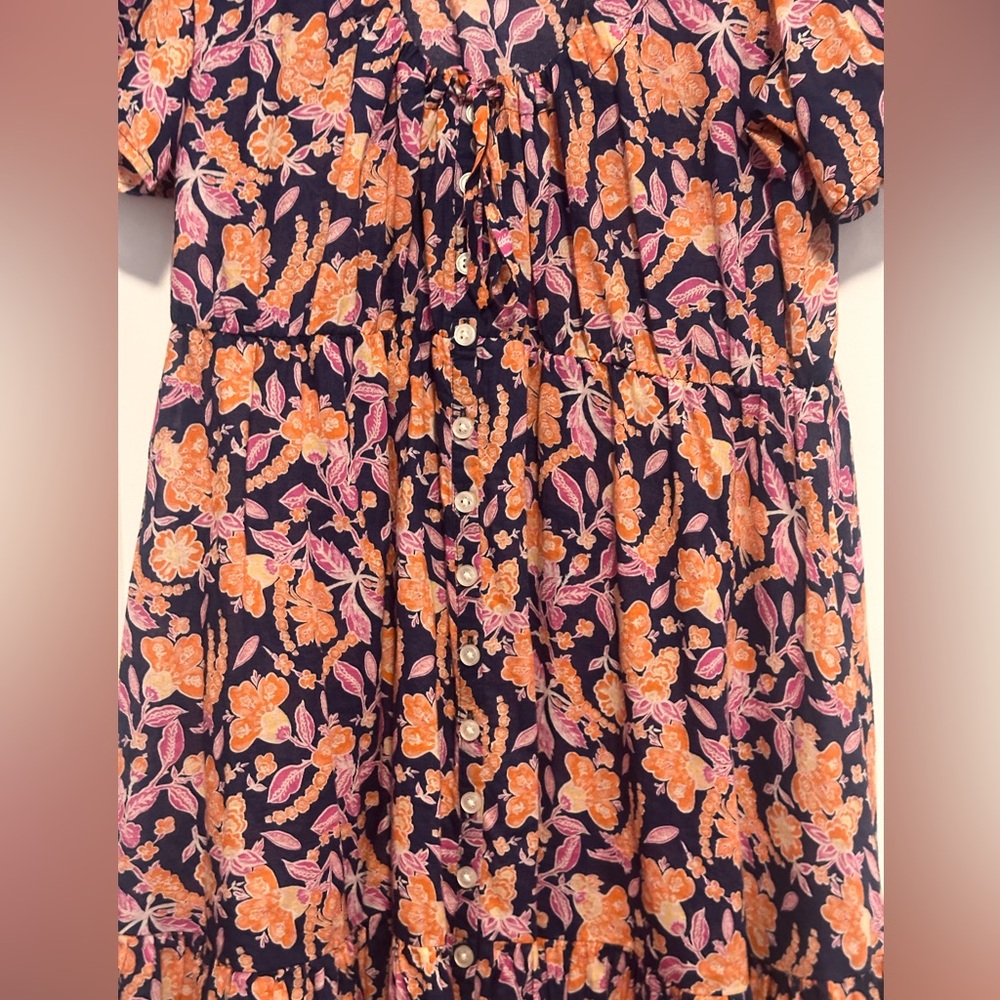 J. Crew Button-Front Cotton Voile Beach Dress in Painted Block Print - Picture 4 of 12